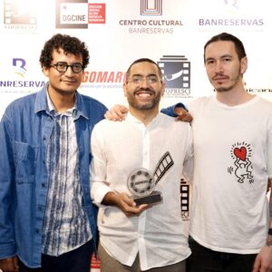 Homer Mora y José Durán, ganadores de Mejor Documental Yaque de Oliver Olivo.